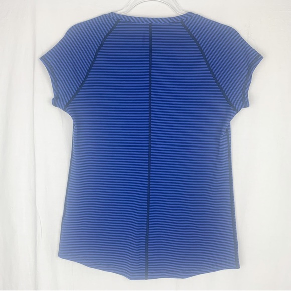Title Nine Striped Vibe Tee Blue/Black Size S - Picture 2 of 6